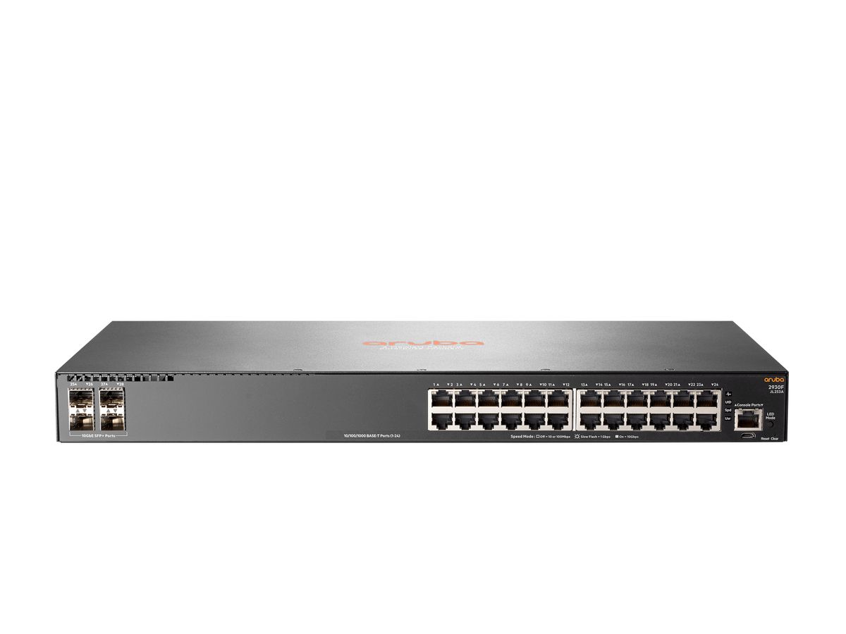 Hewlett Packard Enterprise Aruba 2930F 24G 4SFP+ Commutateur de réseau géré L3 Gigabit Ethernet (10/100/1000) 1U Gris
