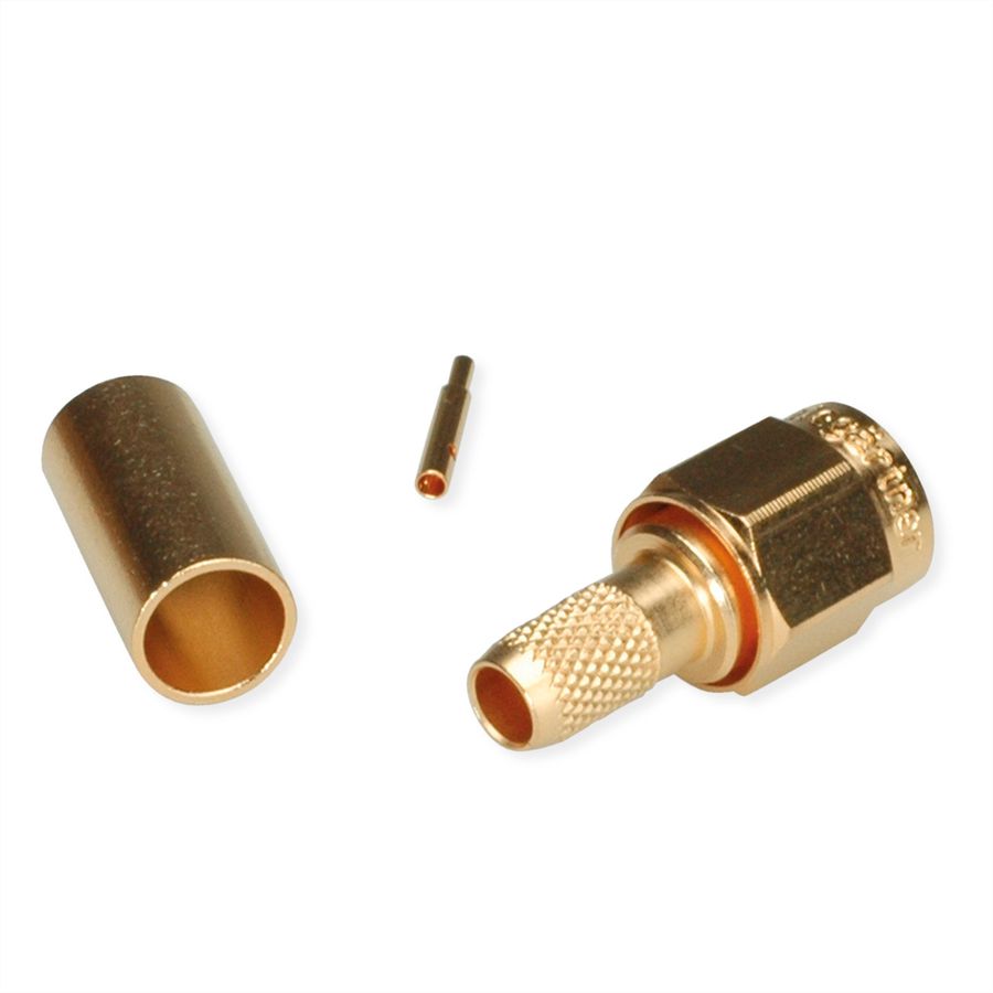 TELEGÄRTNER Connecteur à sertir SMA pour RG-58C/U, connexion à souder/sertir plaquée or
