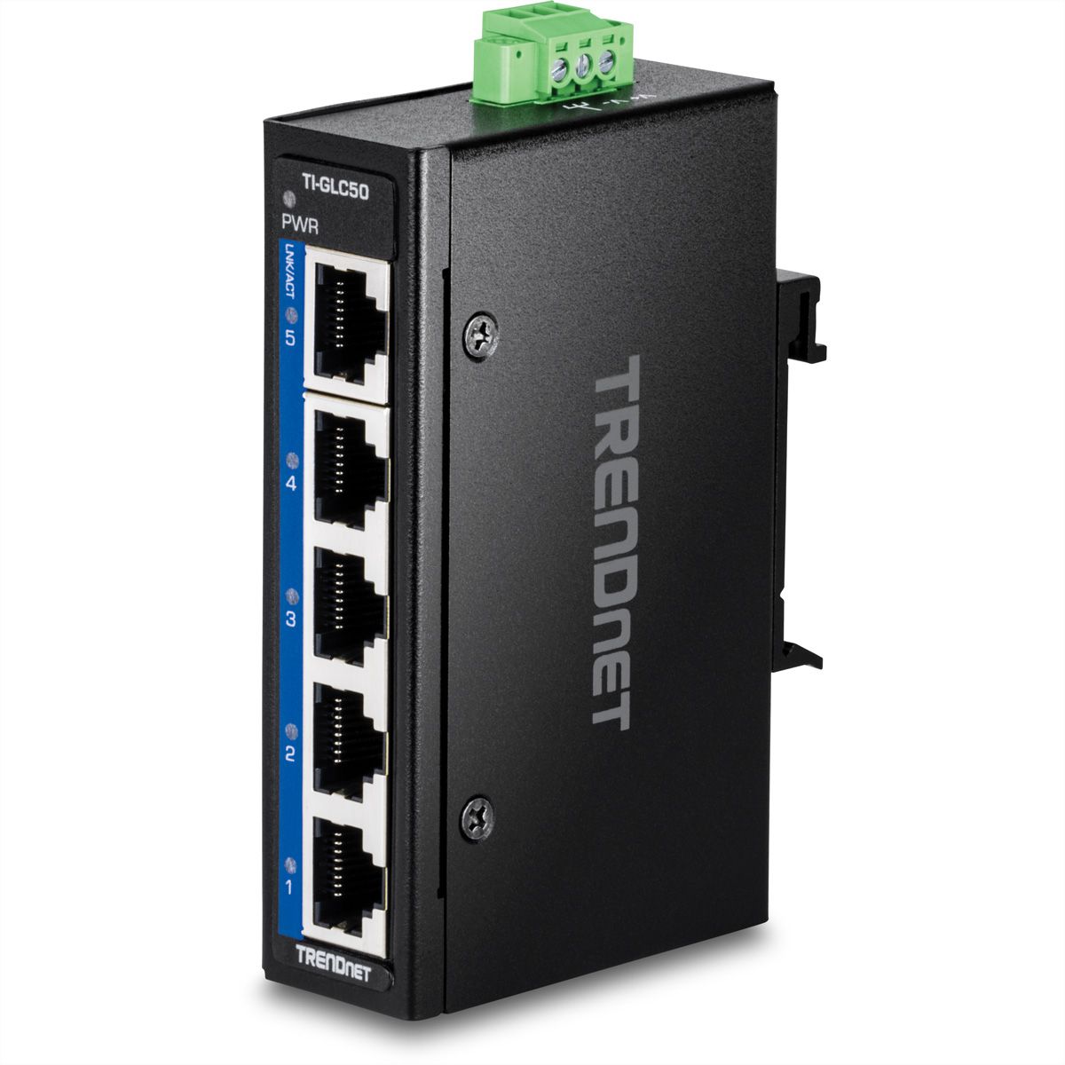 TRENDnet TI-GLC50 Mini switch industriel rail DIN, Gigabit Ethernet à 5 ports