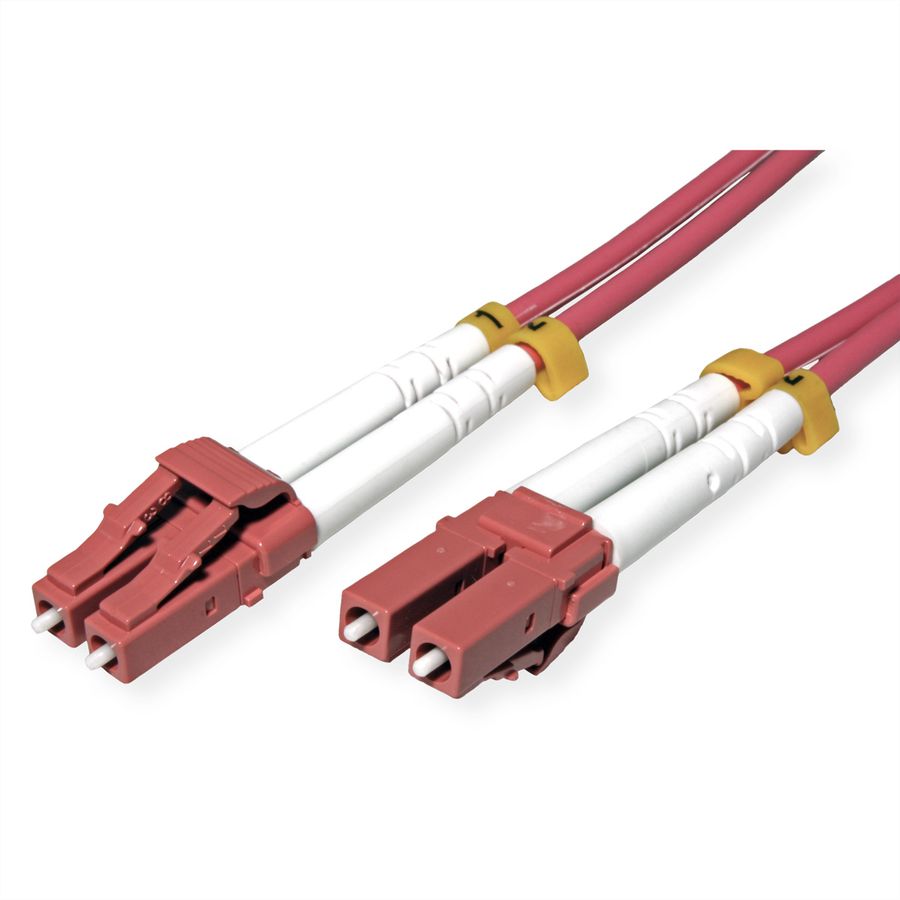 ROLINE Câble FO 50/125µm, LC/LC, OM4, armé d'acier, LSOH, violet, 1 m
