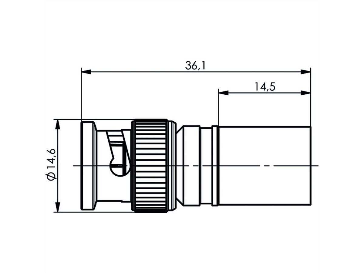 TELEGÄRTNER Fiche BNC droite à sertir RG 213/U
