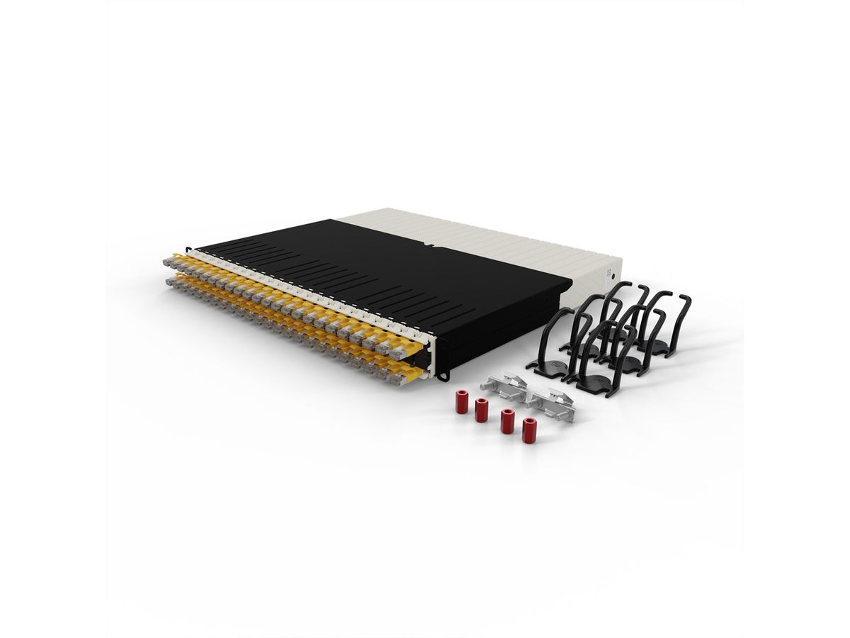 patchbox.one 8RU STP jaune Cat.6a 0,8m