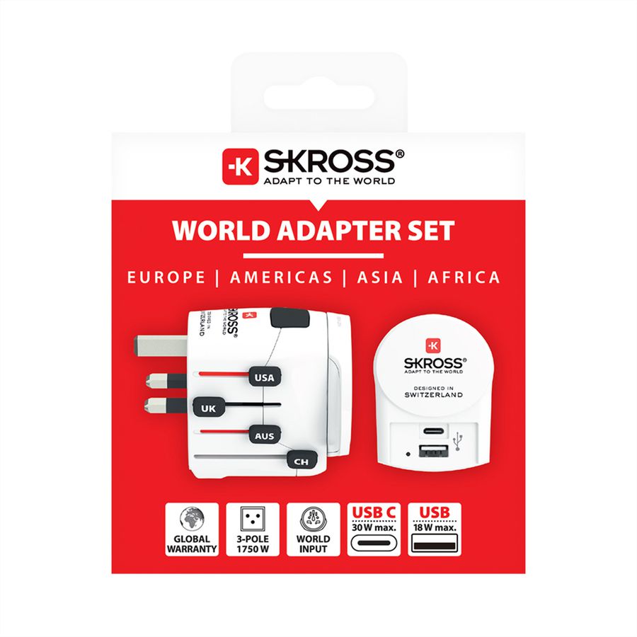 SKROSS PRO AC30PD White Adaptateur de voyage, monde