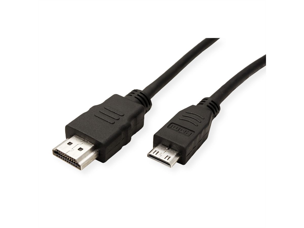 ROLINE GREEN Câble HDMI High Speed avec Ethernet, HDMI M - Mini HDMI M, 2 m