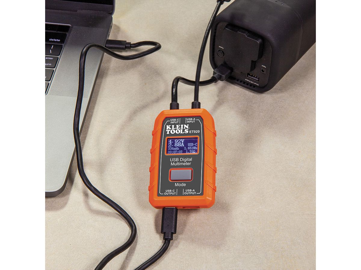 KLEIN TOOLS ET920 Appareil de mesure numérique USB, USB-A et USB-C