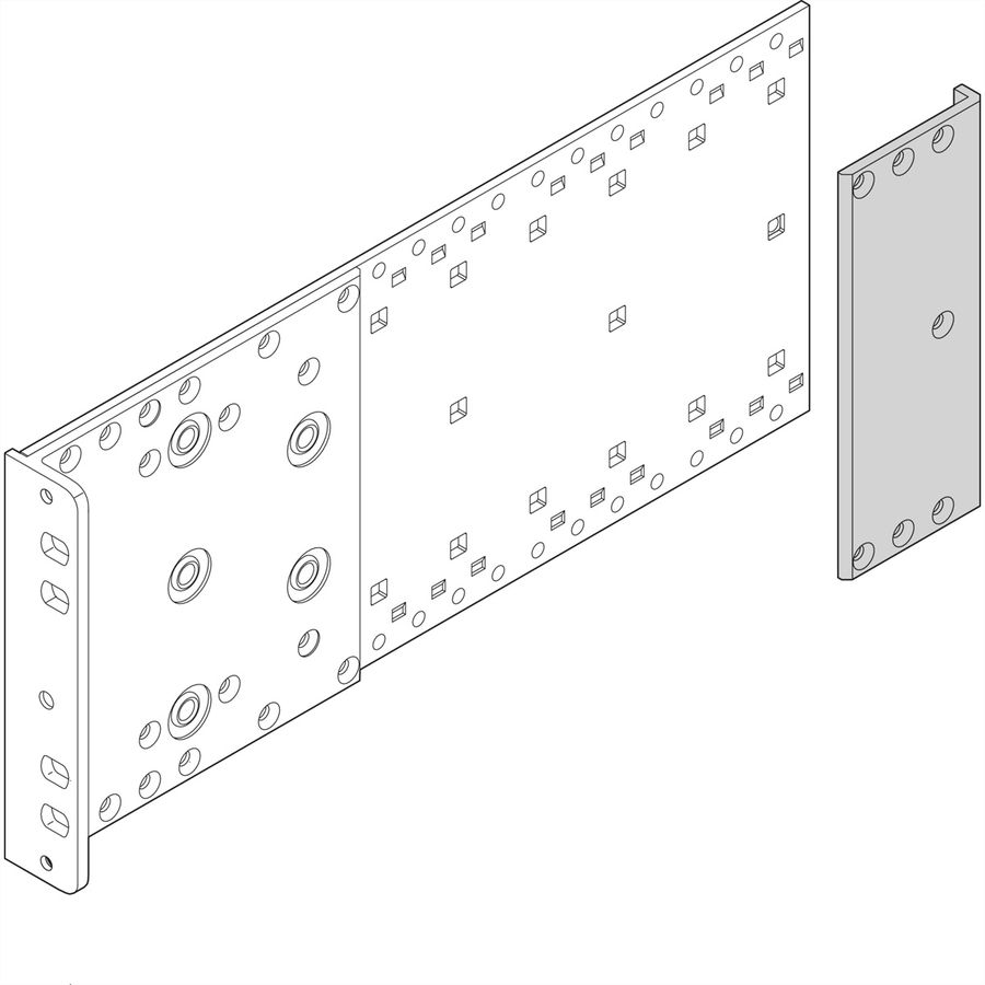 SCHROFF EuropacPRO Cornière arrière robuste pour joint CEM Textil pour panneau latéral, 3 U