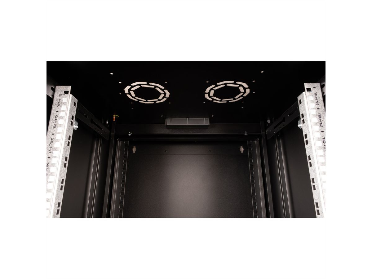 ROLINE 19" Boîtier mural Pro 16U, 600x600 LxP pivotant en 2 parties noir