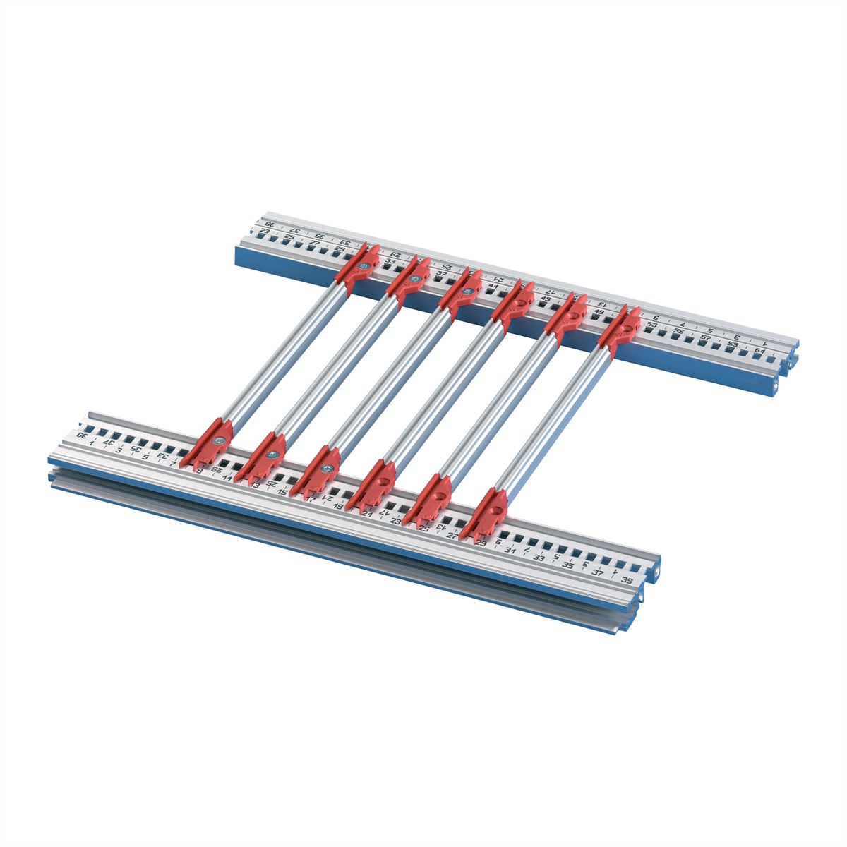 SCHROFF Rail de guidage multipièce, pièce intermédiaire, profilé aluminium, 340 mm, largeur de rainure 2 mm, 10 pièces