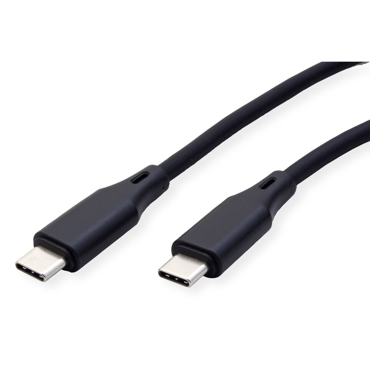 ROLINE Câble USB 2.0, C–C, M/M, silicone, 60W, noir, 1 m