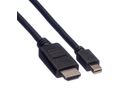 ROLINE Câble Mini DisplayPort, Mini DP - HDTV, M/M, noir, 1 m