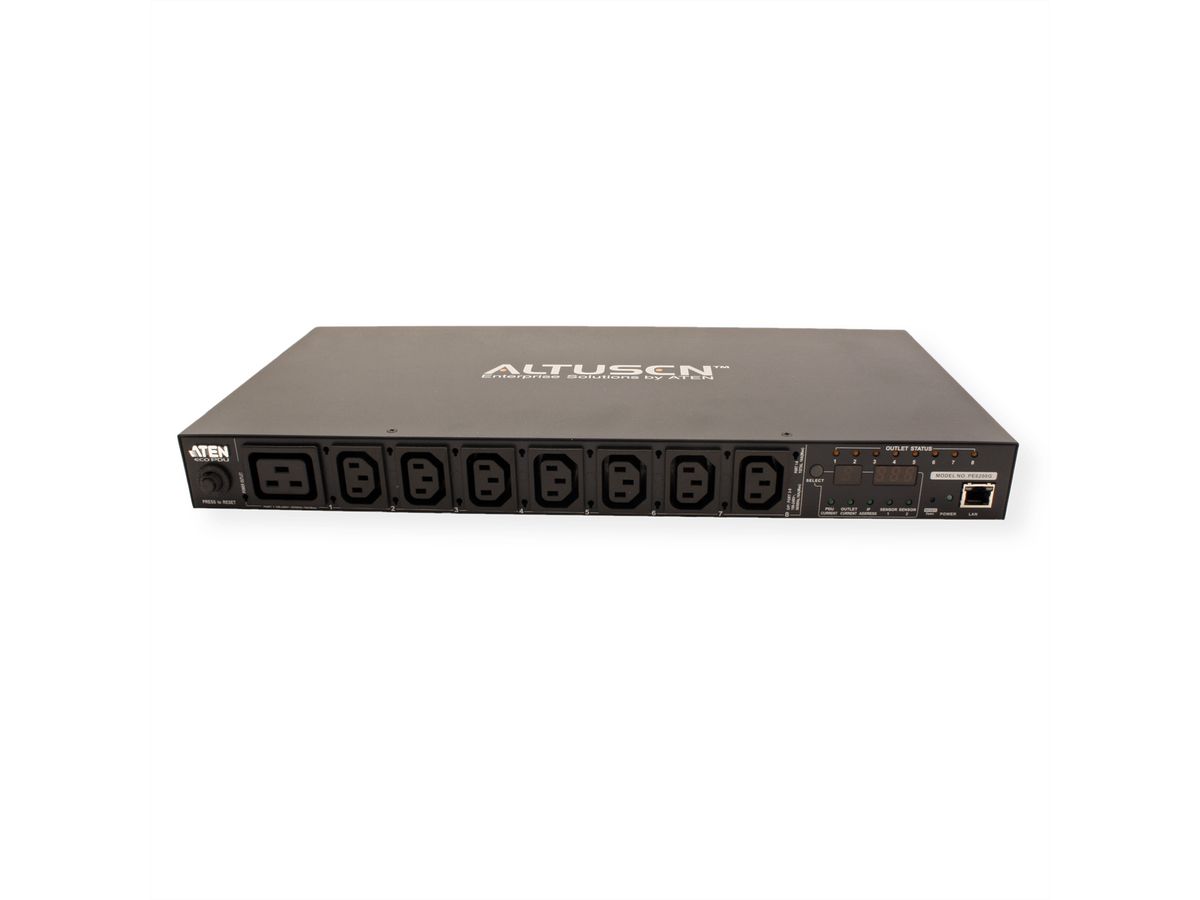 ATEN  PE6208G Multiprise IP, 8 ports, 1UH, 7xC13 + 1xC19, 16A