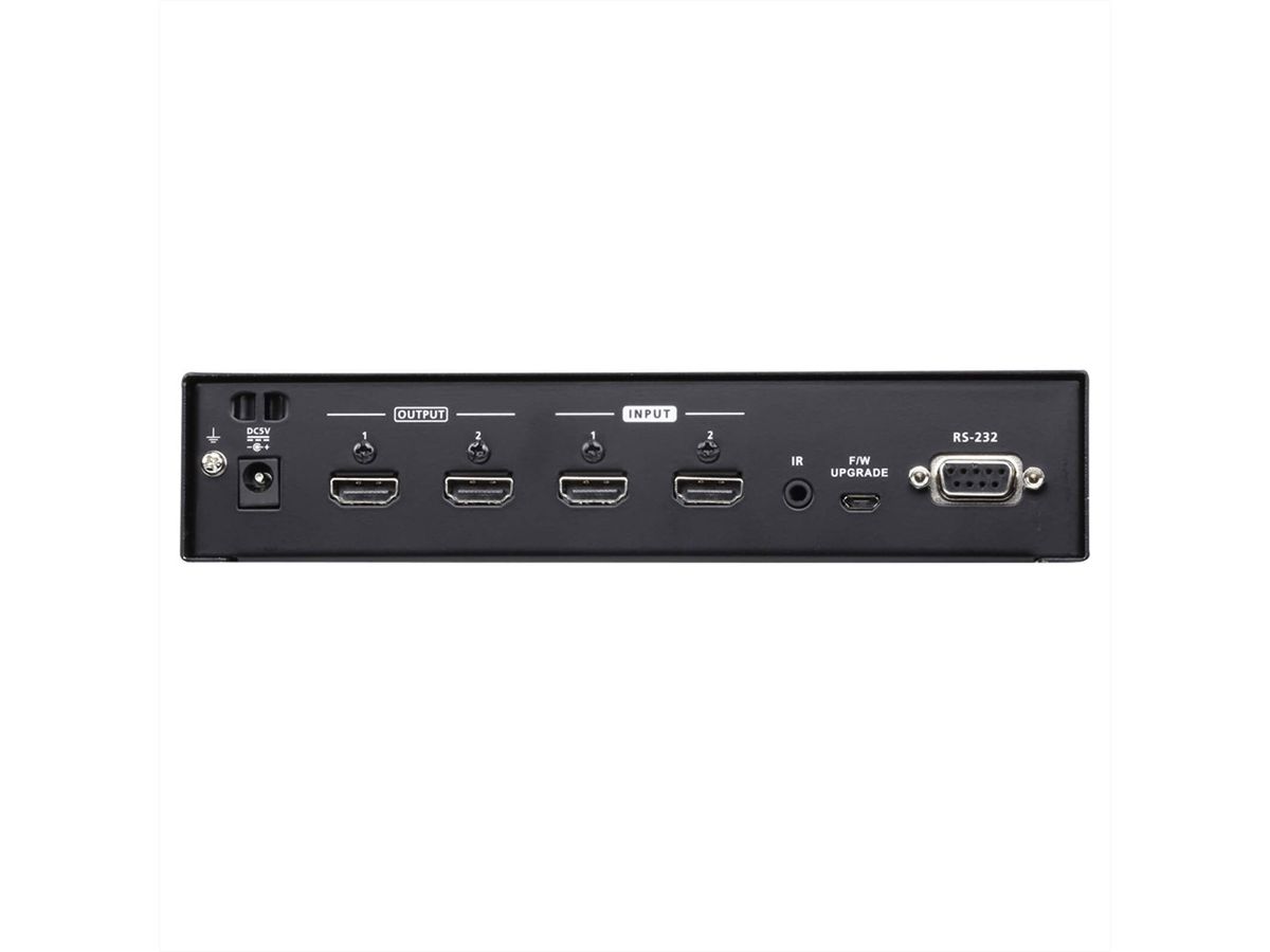 Switch HDMI, 4 entrées, 2 sorties, matriciel, boîtier métal, télécommande