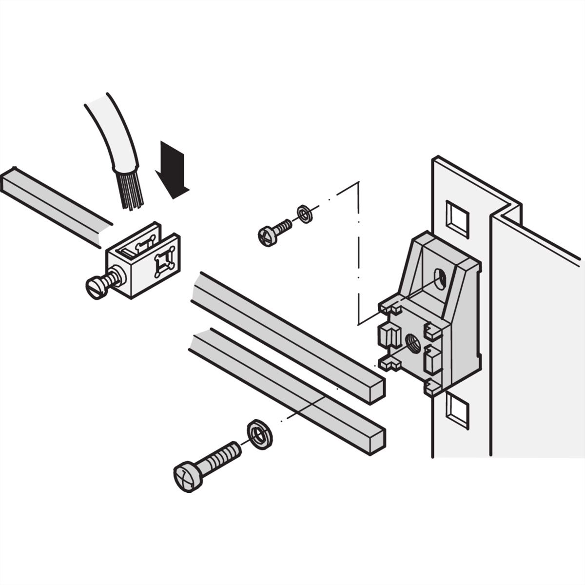 Borne de raccordement SCHROFF pour rail de mise à la masse, 35 mm²
