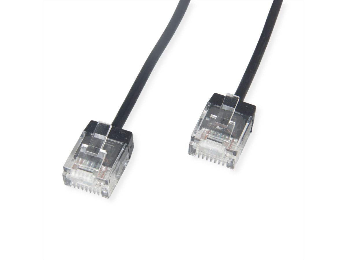 ROLINE Cordon Data Center UTP Cat.6A (Classe EA), LSOH, slim, pour chemins très courts, noir, 0,5 m