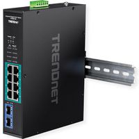 TRENDnet TI-PGM102 Switch Rail DIN industriel PoE+ Gigabit à 10 ports, -20° – 65°C