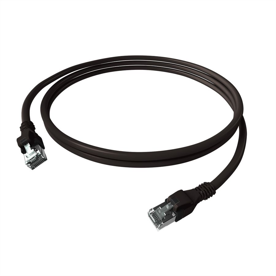 Cordon EasyLan DualBoot PushPull IP20, Cat.6A (Classe EA), S/FTP, noir, 3 m