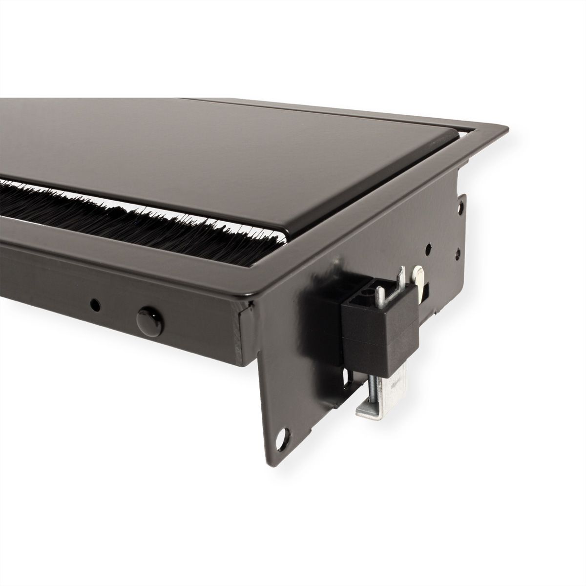 BACHMANN CONI Cadre large 4 ports, RAL9005 laqué noir