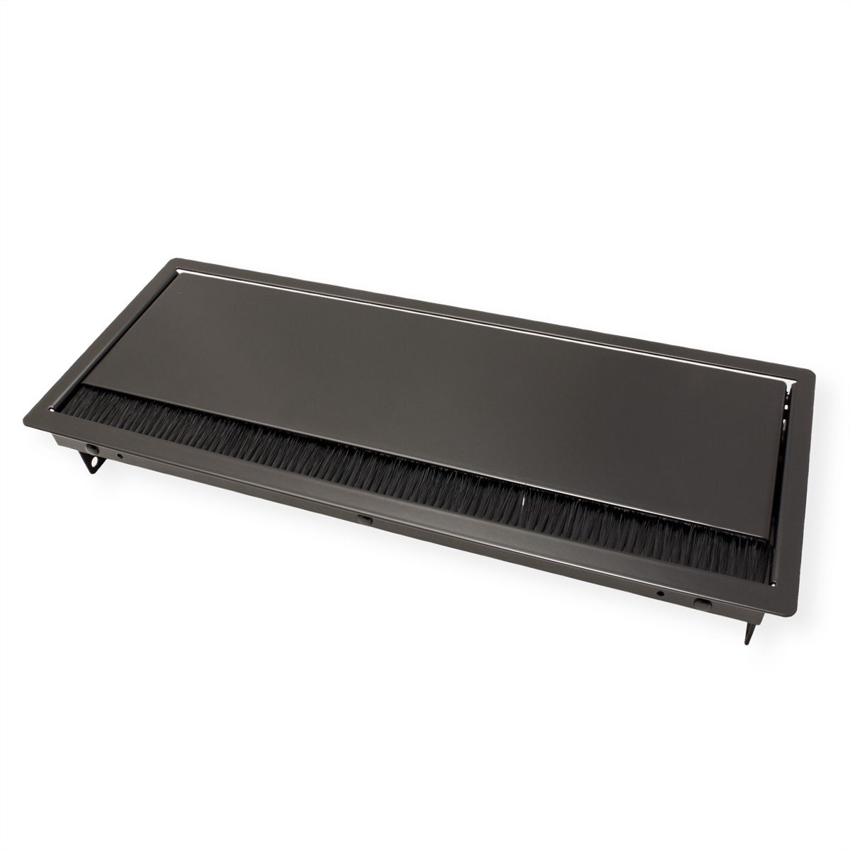 BACHMANN CONI Cadre large 4 ports, RAL9005 laqué noir