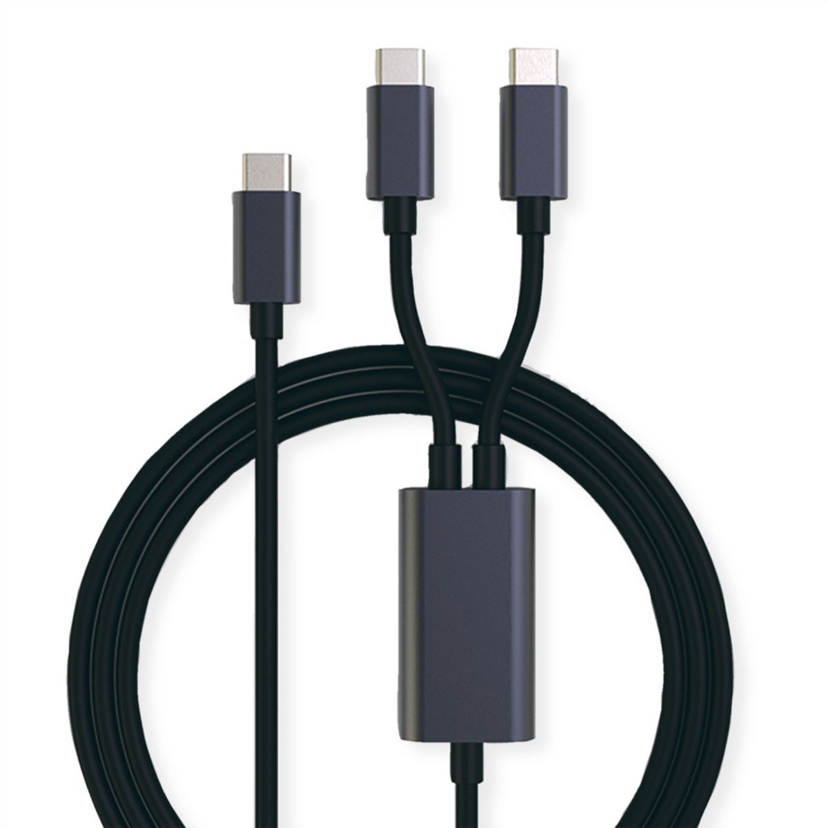 ROLINE Câble de chargement USB2.0 Y - Splitter, Type C vers 2x C