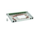 TELEGÄRTNER BASIS V Panneau fibre optique avec coupleurs & Pigtails , 24x LC Quad, vert sapin, OM5