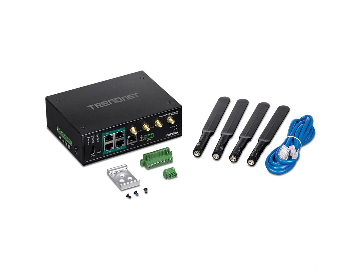 TRENDnet TI-WP100 Industrial PoE+ Router Wireless AC1200 Gigabit