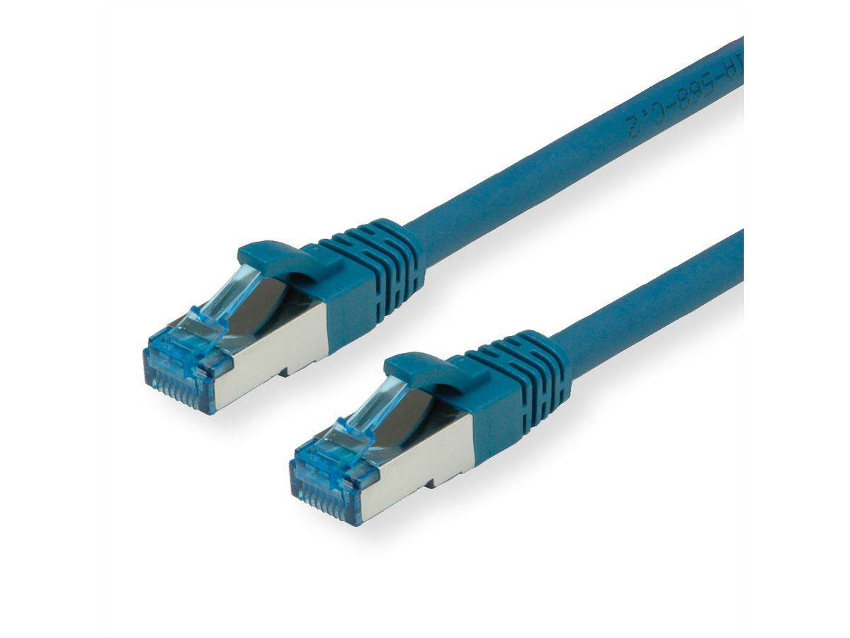 Cordon VALUE Cat.6A (Classe EA) / 10 Gigabit S/FTP, LSOH, bleu, 1,5 m