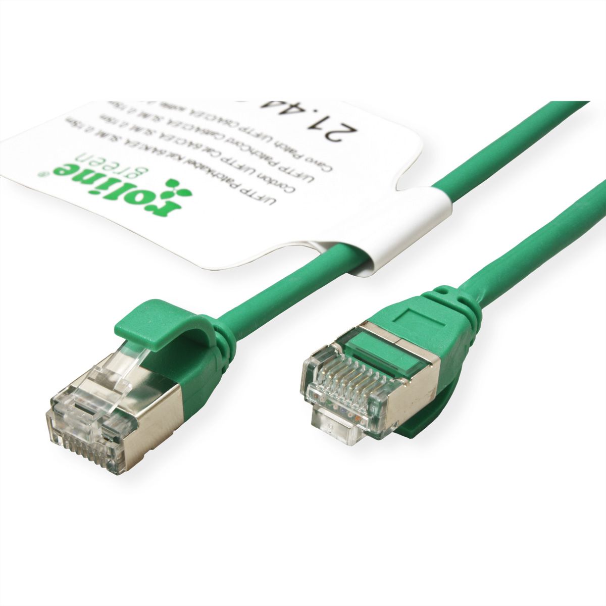 ROLINE GREEN Cordon DataCenter U/FTP Cat.6A (Classe EA), LSOH, slim, vert, 2 m