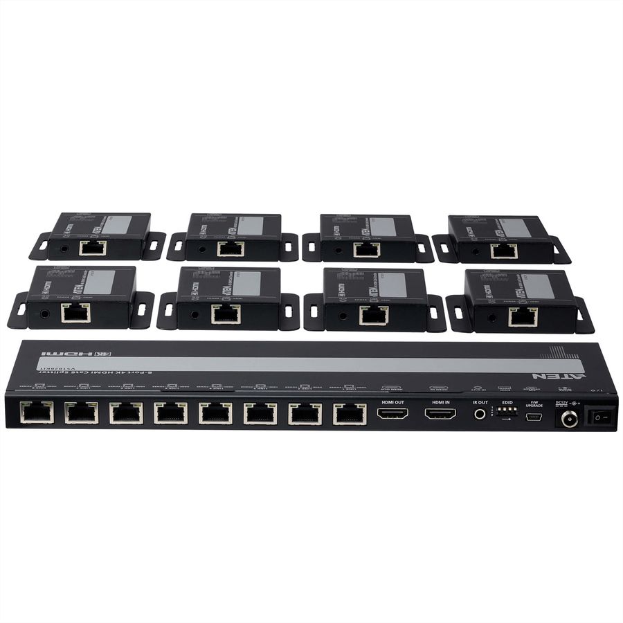 ATEN VS1828KIT Répartiteur Cat 6 HDMI 4K à 8 ports avec récepteurs