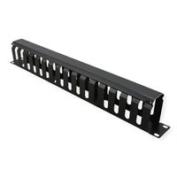 VALUE Plaque 19", 1 UH avec canal de rangement 40 x 60 mm, noir