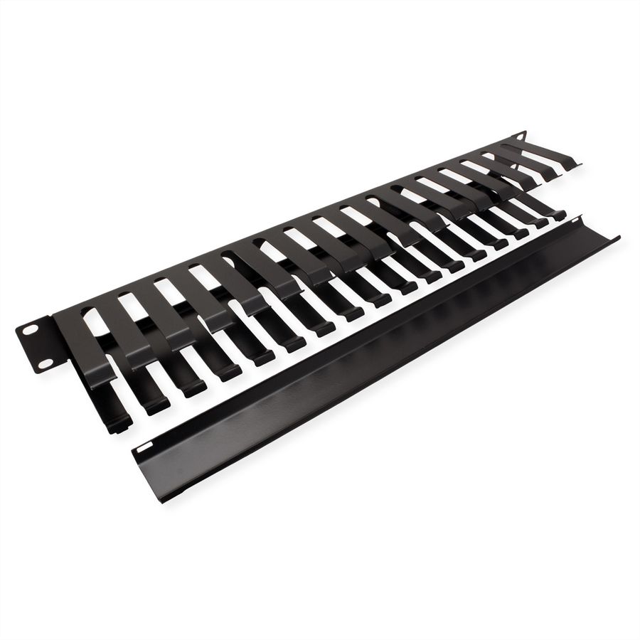 VALUE Plaque avant 19" de 1U avec canal de rangement de 40 x 80 mm, noir
