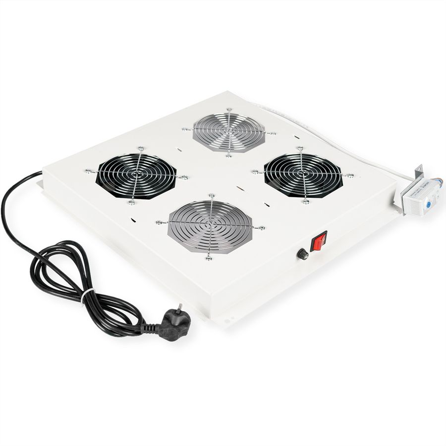 ROLINE 19" Unité de ventilation pour toit, 2 ventilateurs, thermostat, gris