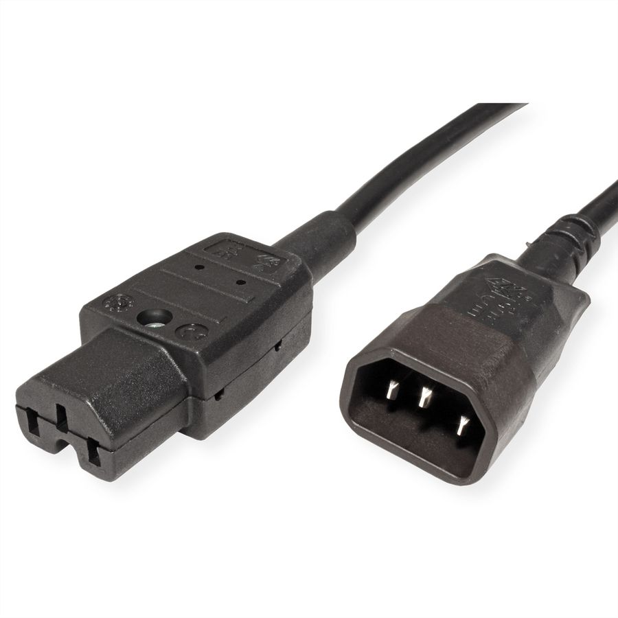 BACHMANN Câble d'alimentation C14 mâle - C15 femelle, noir, 1 m