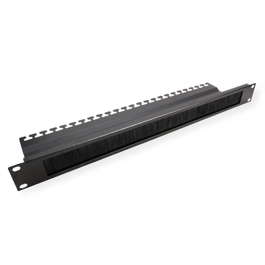 ROLINE 19" Passe-câbles, Avec brosse 1U noir
