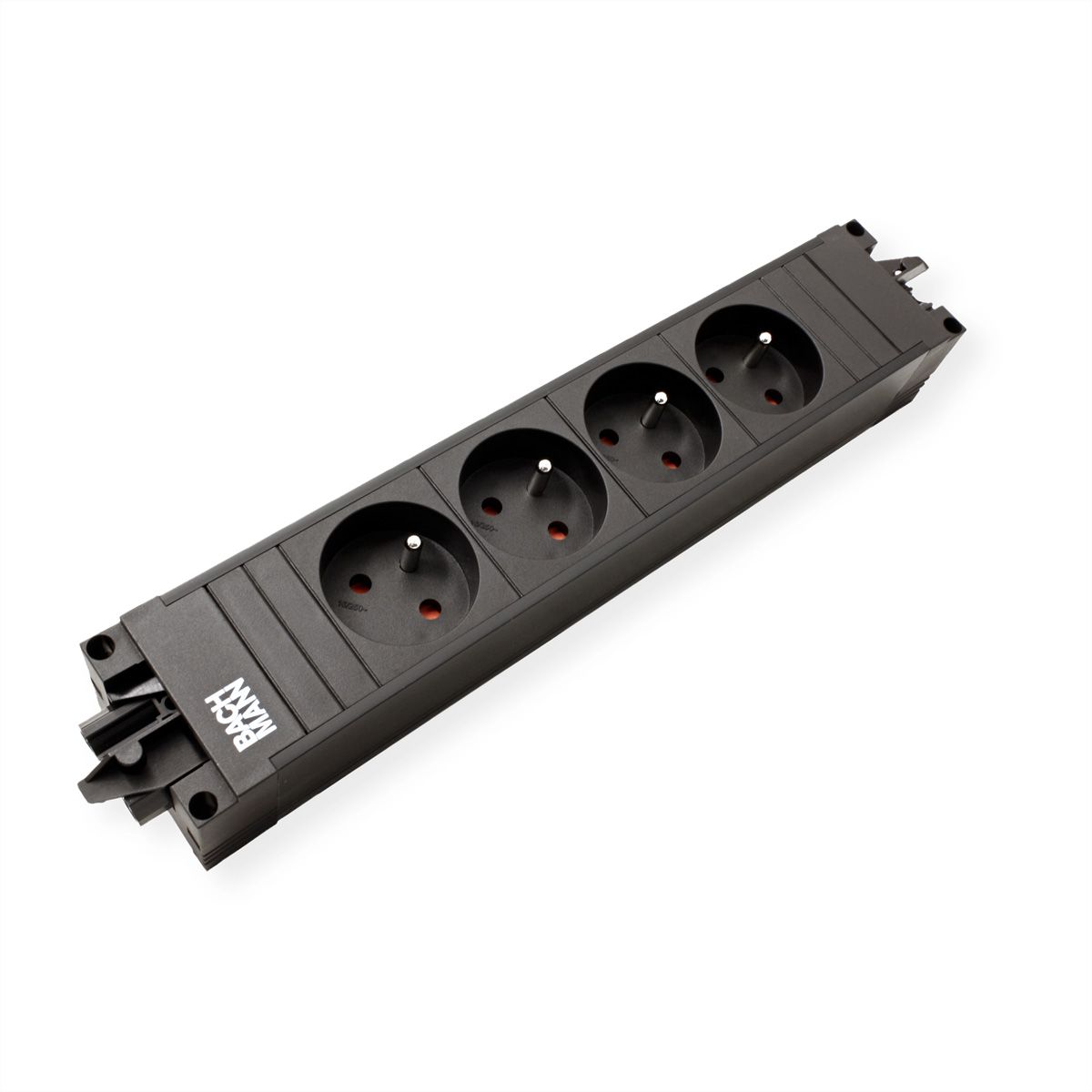 BACHMANN STEP BASE 4xUTE GST18, CEE 7/7 fiche de contact de protection C19 1m, noir
