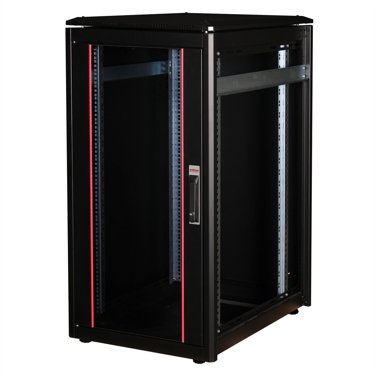 ROLINE 19" Baie réseau Pro 22U, 600x800 LxP Porte verre noir