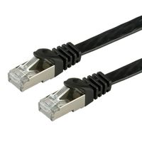 Cordon VALUE Cat.6 (Classe E) F/UTP confectionné, plat, noir, 0,5 m