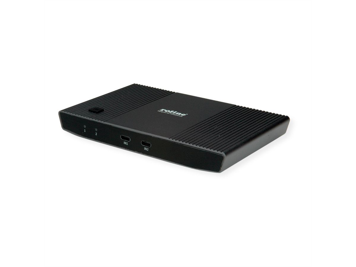 ROLINE Switch KVM, 2 PCs, HDMI 4K, USB