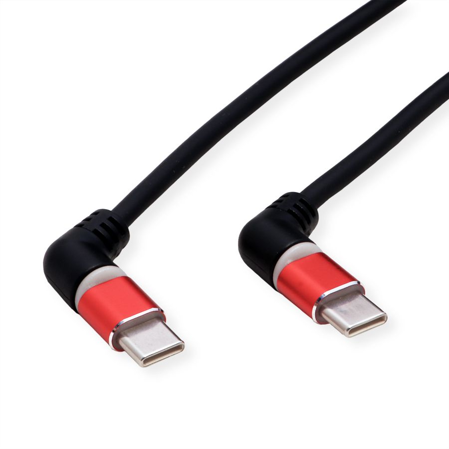 ROLINE Câble USB 2.0, C-C, M/M, rotation à 360°, rouge/noir, 1 m