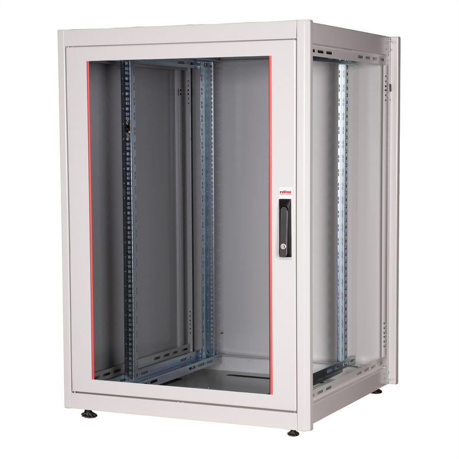 ROLINE 19" Baie réseau Basic 22U, 800x800 LxP Porte verre gris