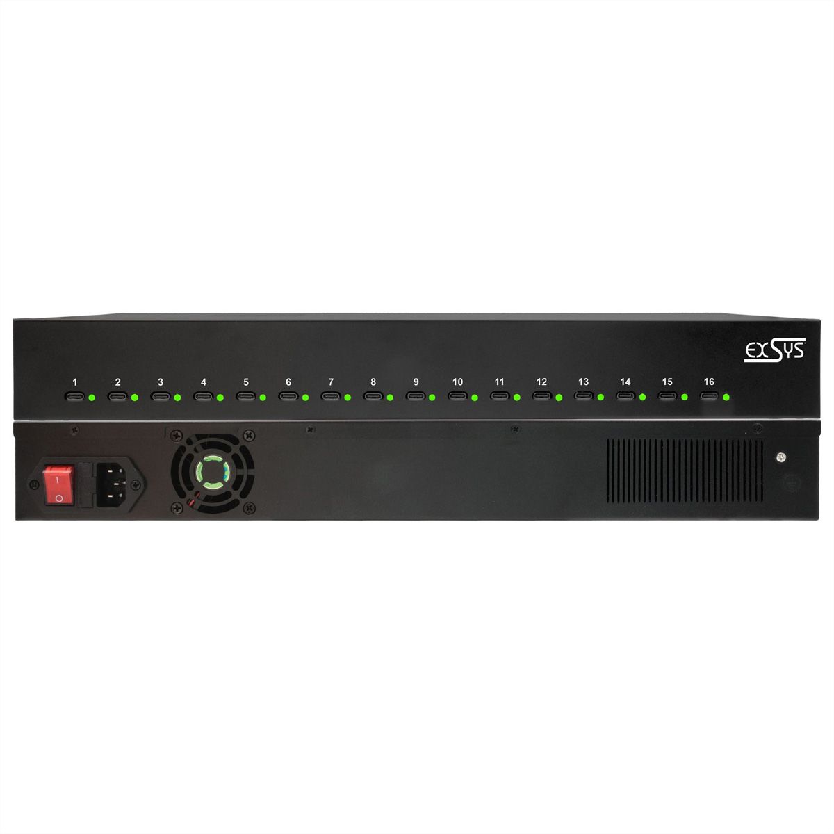 EXSYS EX-11017 Station de charge Highpower USB-C 16 ports 1008 W