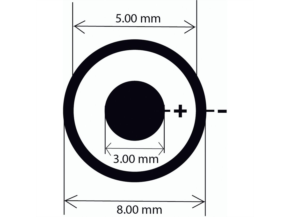 EXSYS EX-K1110 Câble DC-Jack pour bornier, noir