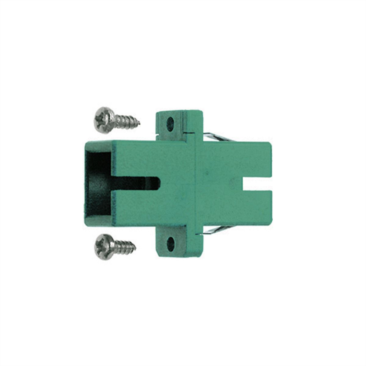 TELEGÄRTNER Coupleur SC/APC Duplex, Singlemode, Manchon en céramique, boîtier plastique, vert