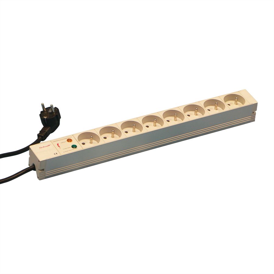 Bâti de prises SCHROFF, UTE, 8 prises, 19", avec protection contre les transitoires