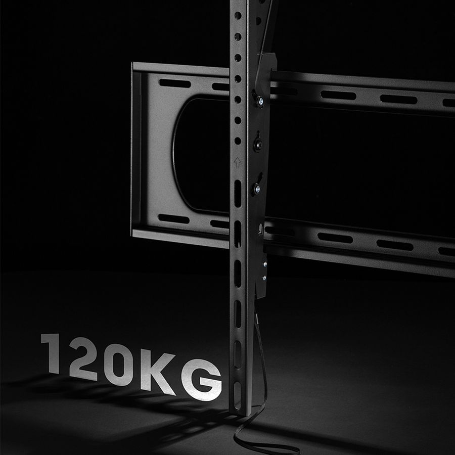 VALUE Support mural TV, distance murale de 80 mm, inclinable, <304,8cm/120", <120kg