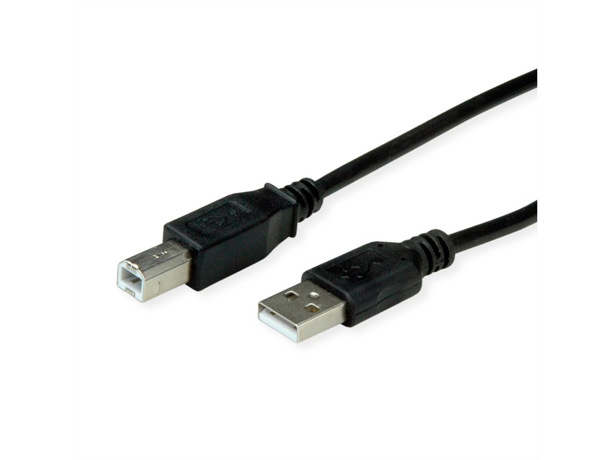 ROLINE RM Câble USB 2.0, type A-B, noir, 0,8 m