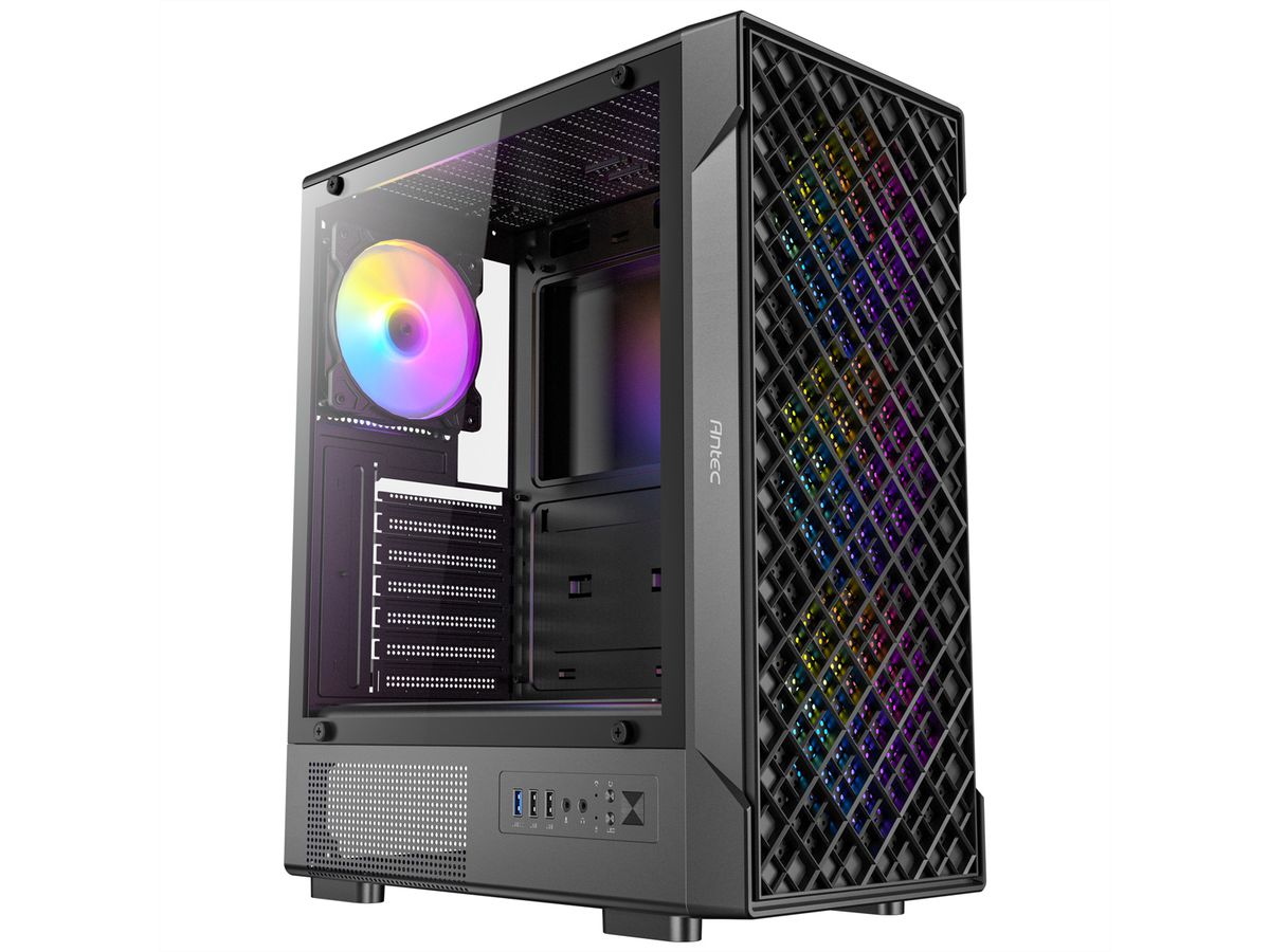 ANTEC VX-320 ARGB Boîtier PC ATX, Micro-ATX, ITX Mid Tower Gaming, noir