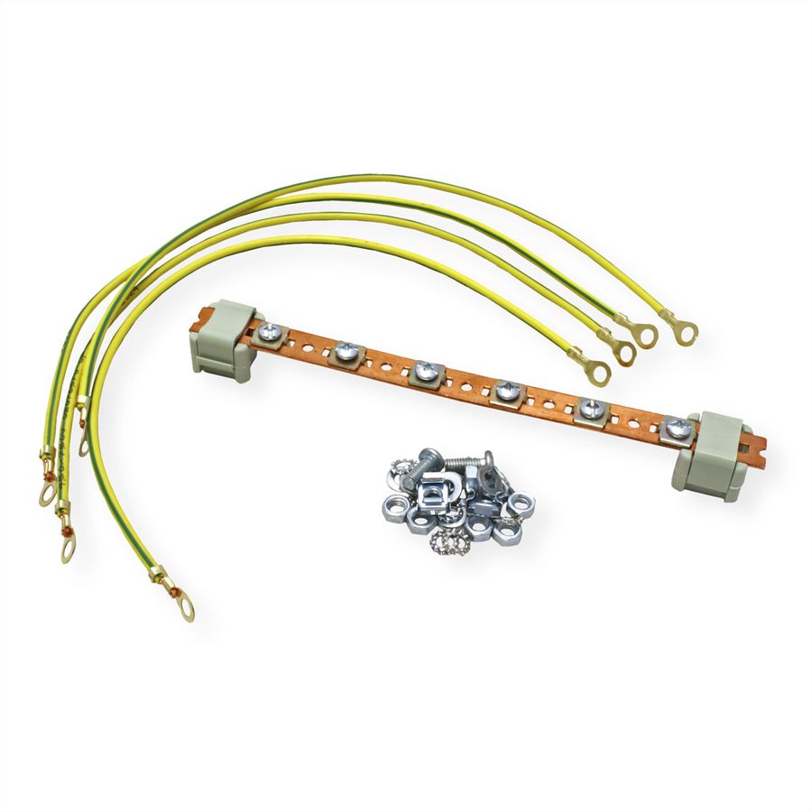 ROLINE Rail d'équipotentialité, 220mm, câble de mise à la terre
