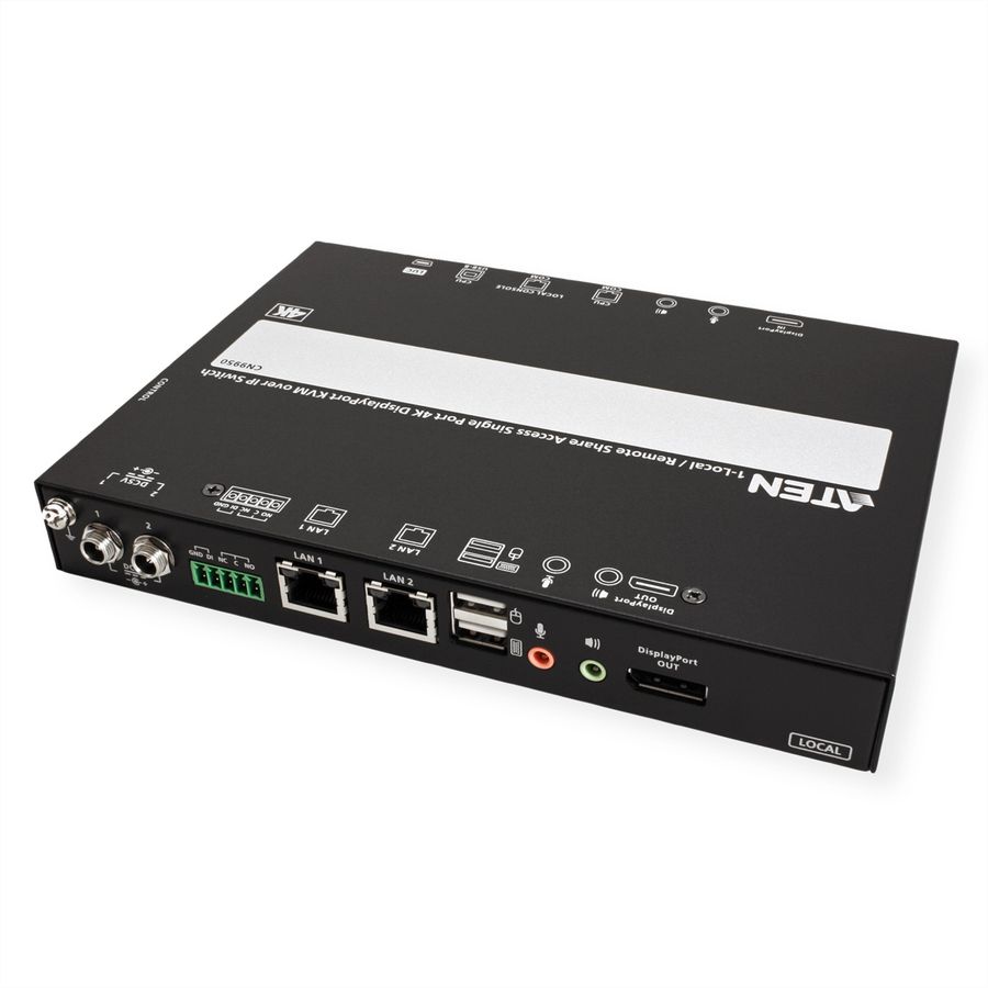 ATEN CN9950 1 Commutateur KVM DisplayPort 4K à un port sur IP accès de partage local/distant