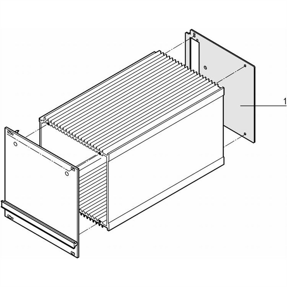 Panneau arrière de l'unité enfichable SCHROFF HF, sans découpe, 3 U, 10 CV