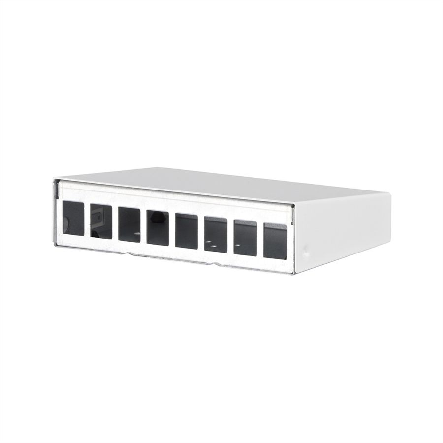 METZ CONNECT , Keystone boîtier en saillie 8 ports blanc pur, non équipé